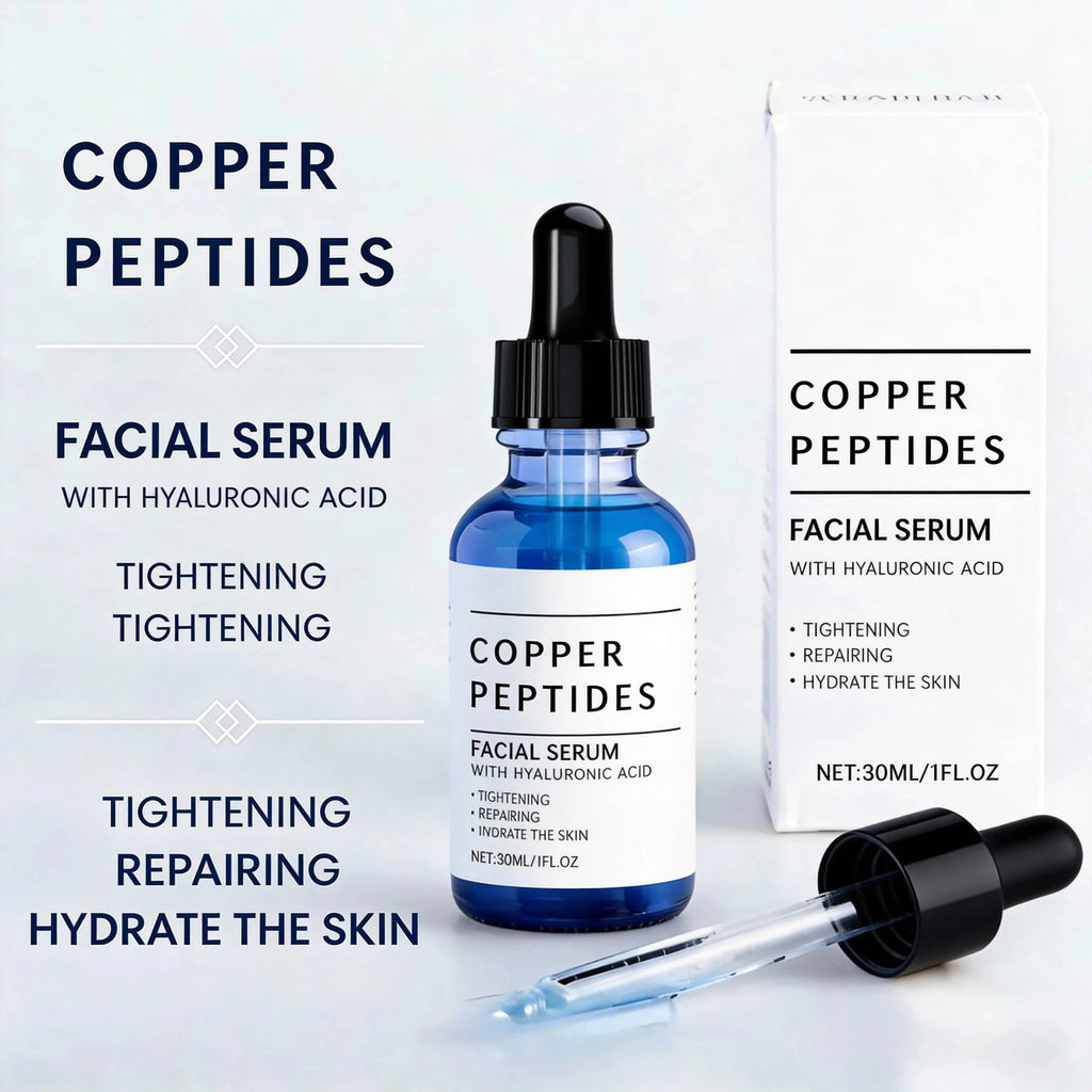 Copper Peptides Facial Serum with Hyaluronic Acid - Clarify Co.