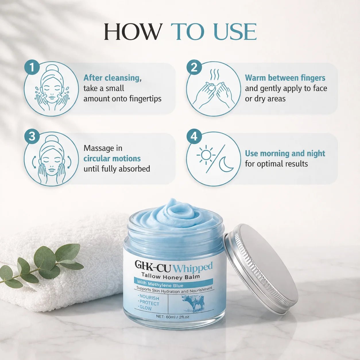 GHK - Cu Whipped Tallow Balm with Methylene Blue - Clarify Co.